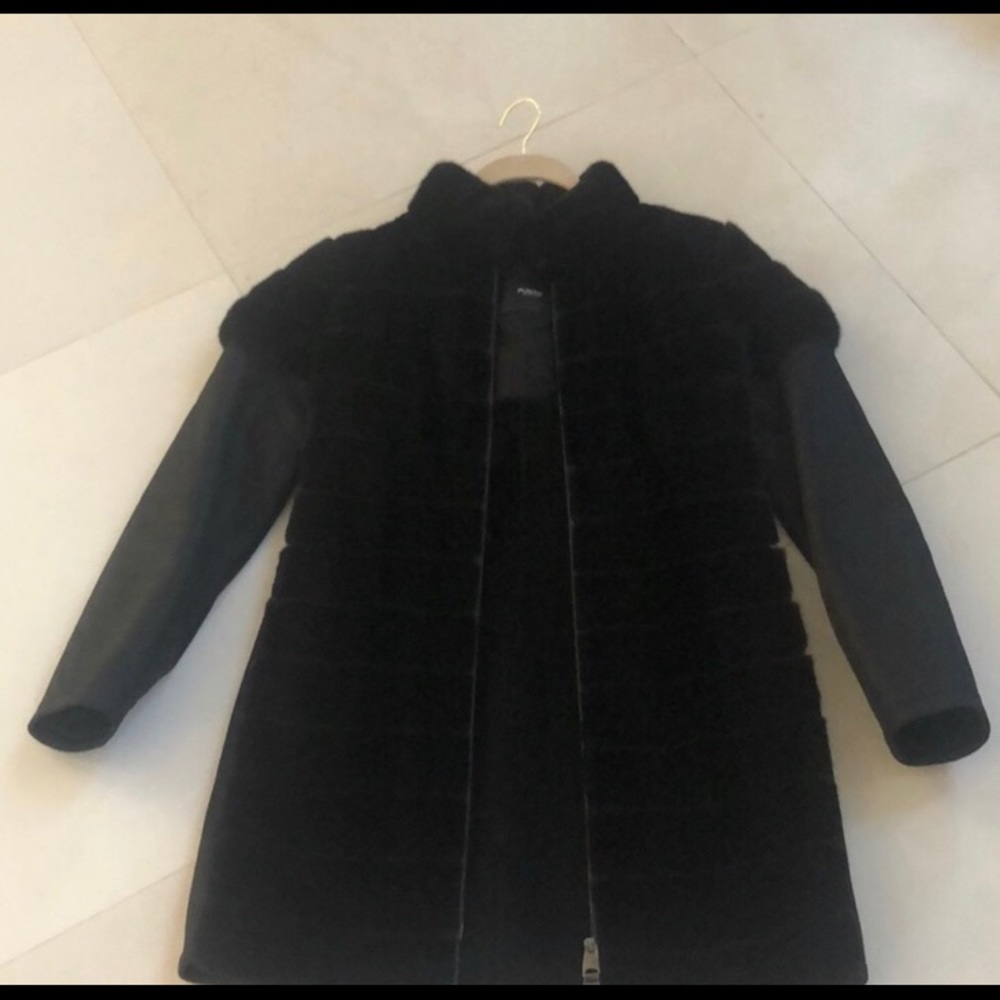Bold Black Mink and Leather Coat